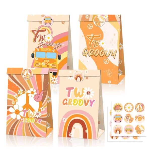 Two Groovy Party Favor Bags 12 Piece