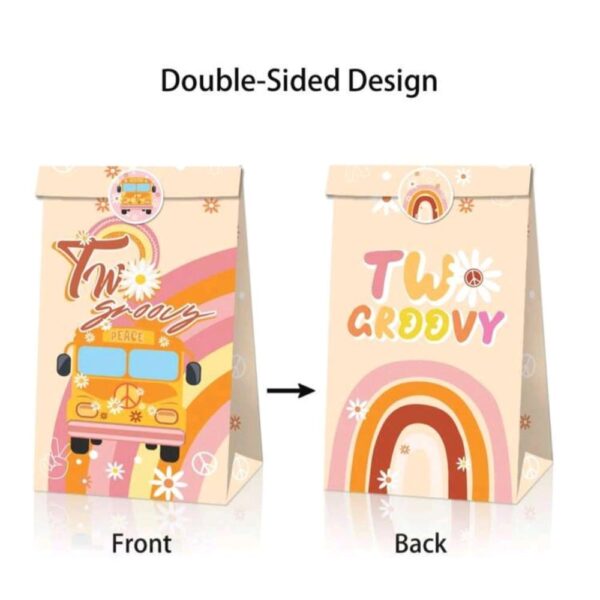 Two Groovy Party Favor Bags Double Sided Design