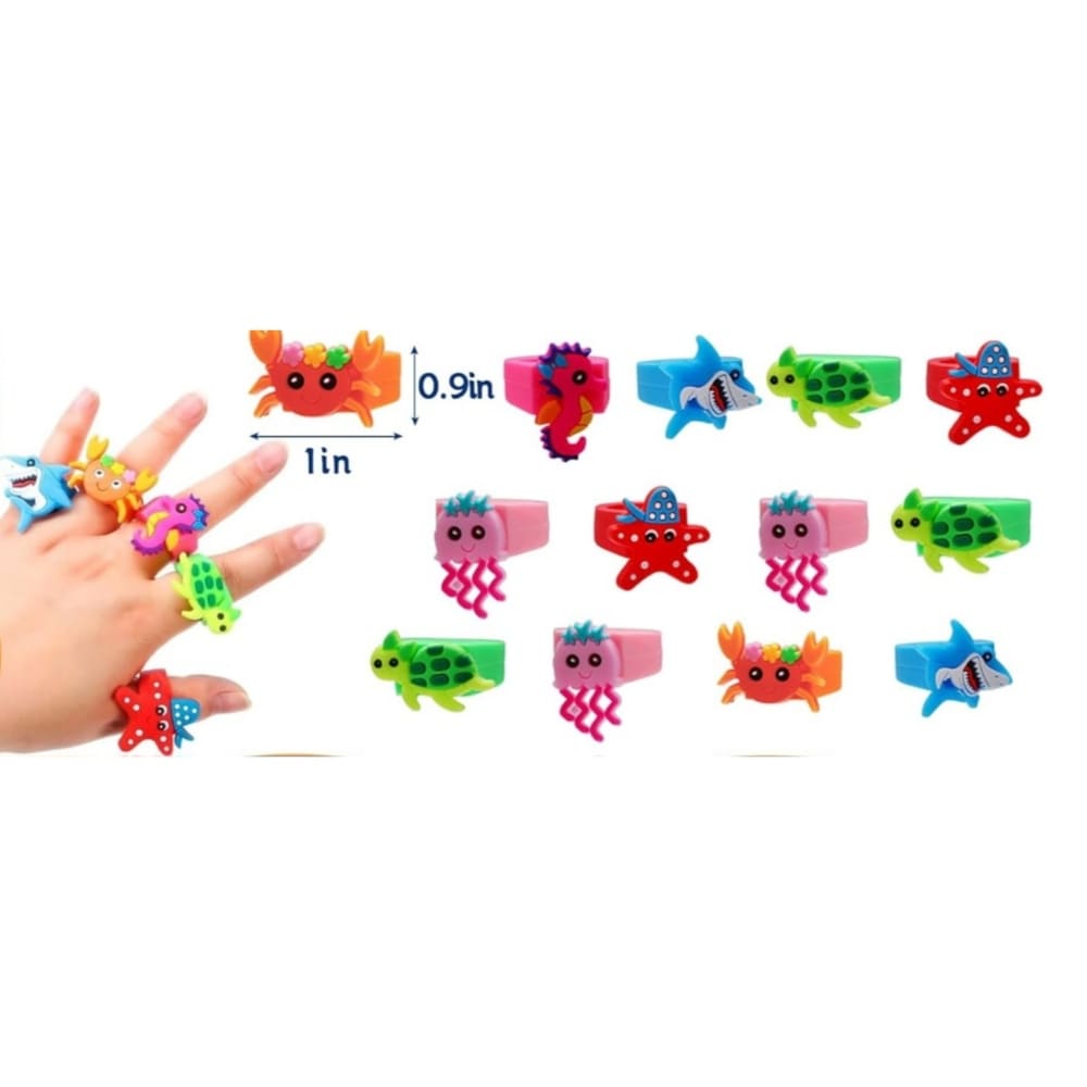 Under The Sea Party Favors Plastic Rings-6 Piece 1 Under The Sea Party Favor Rings 6 Piece