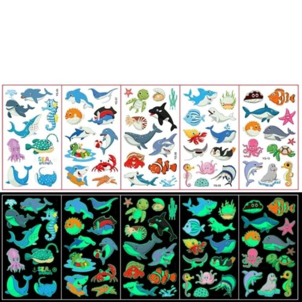 Under The Sea Temporary Luminous Tattoos 5 Sheets (1)