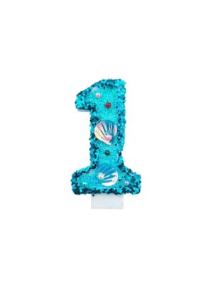 Birthday Candle Number One Ocean Themed