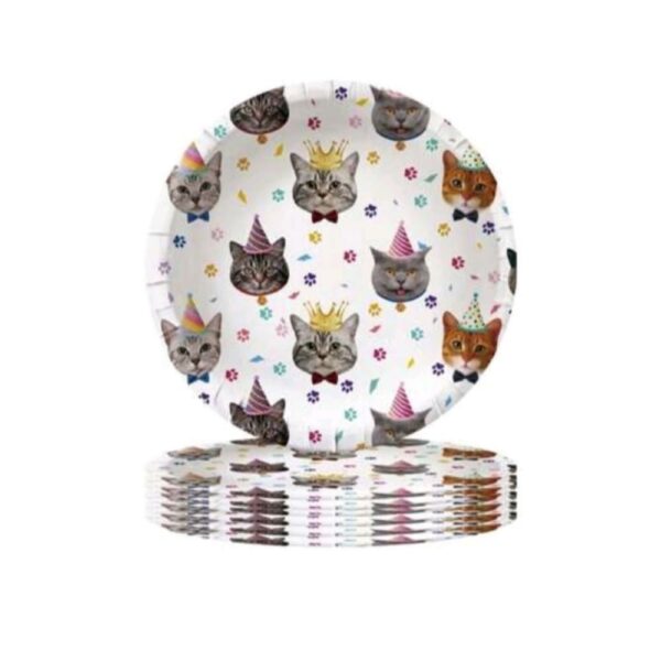 Cat Party Paper Plates 10 Piece