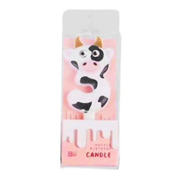 Cow Number Three Birthday Candle