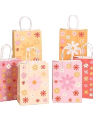 Daisy Favor Bags With Handle 12 Piece