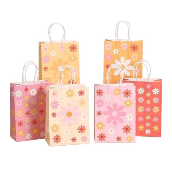 Daisy Favor Bags With Handle 12 Piece