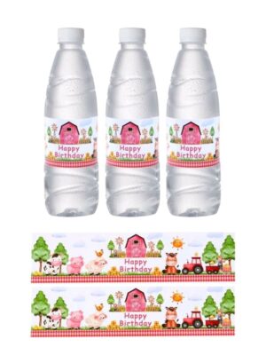 Farm Animal Waterbottle Labels 10 Piece