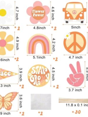 Flower Power Party Decorations 20 Piece