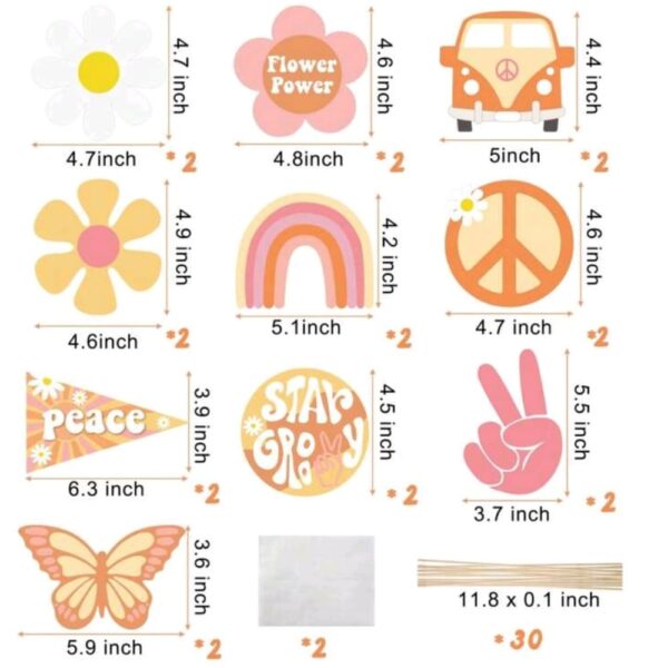 Flower Power Party Decorations 20 Piece