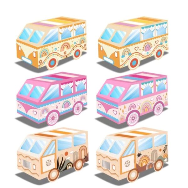 Hippie Bus Shaped Candy Boxes 6 Piece