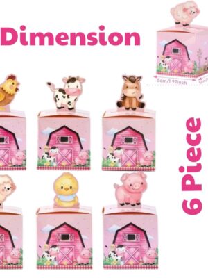 Pink Farm Animal Cany Boxes 6 Piece