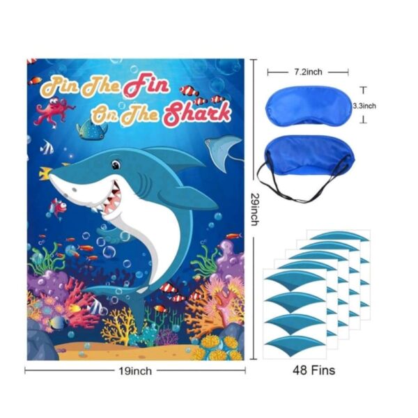 Shark Party Game Pin The Fin On The Shark (2)