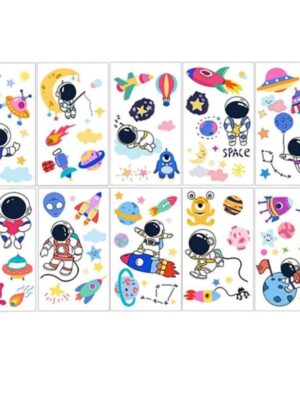 Space Themed Temporary Tattoos 10 Sheets