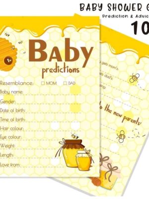 Bee Baby Shower Predictions Game 10 Cards