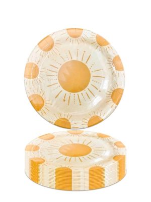 Boho Sun Paper Plates Large