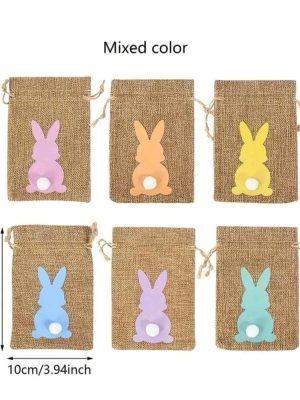 Bunny Pastel Drawstring Bags 6 Piece