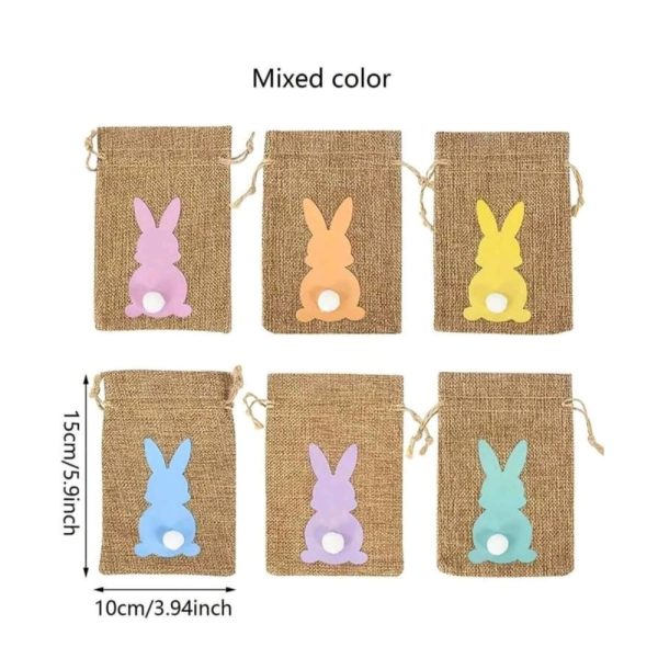 Bunny Pastel Drawstring Bags 6 Piece