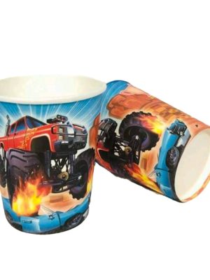 Monster Truck Party Paper Cups 10 Piece