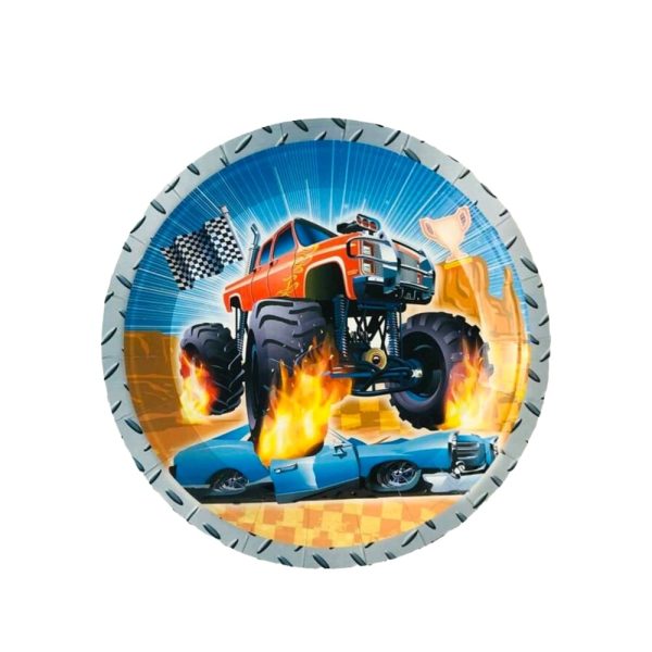 Monster Truck Party Paper Plates 10 Piece