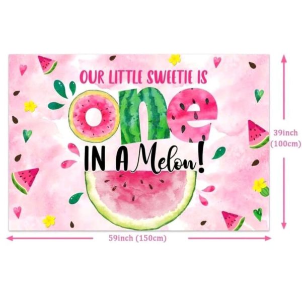 Our Little Sweetie Is One In A Melon Backdrop