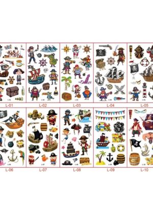 Pirate Themed Temporary Tattoos 10 Sheets