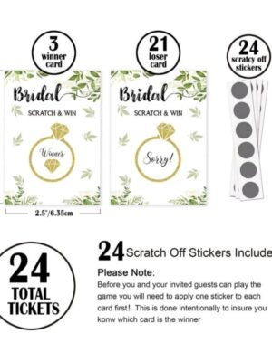 Bridal Shower Scratch and Win Cards