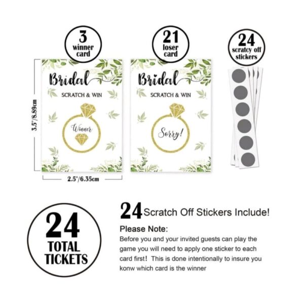 Bridal Shower Scratch and Win Cards