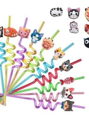 Cat Party Reuasable Straws