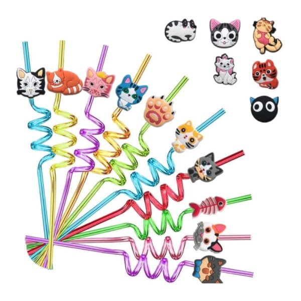 Cat Party Reuasable Straws