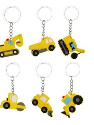 Construction Party Favors Keyrings 6 Piece