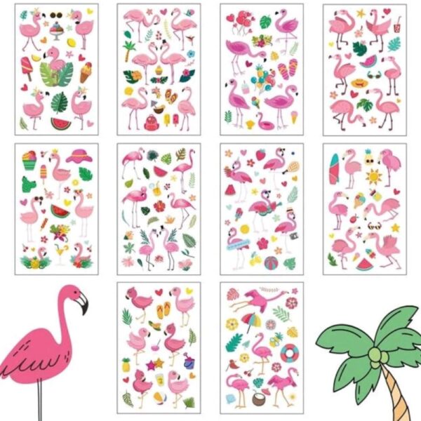 Flamingo Tattoos 10 Sheets