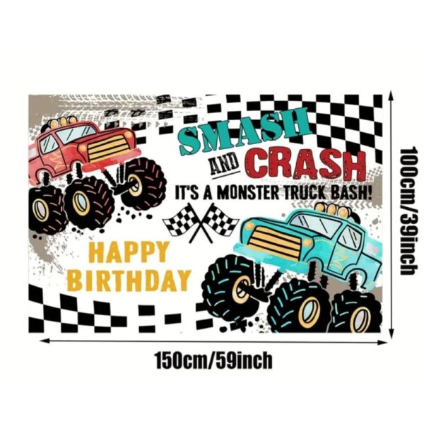 Monster Truck Party Backdrop