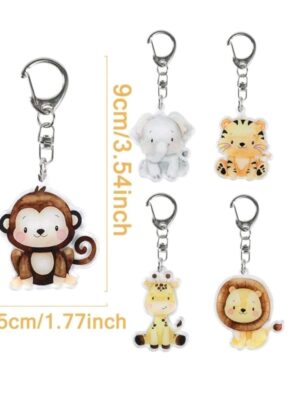 Safari Cartoon Animal Key Holders 5 Piece