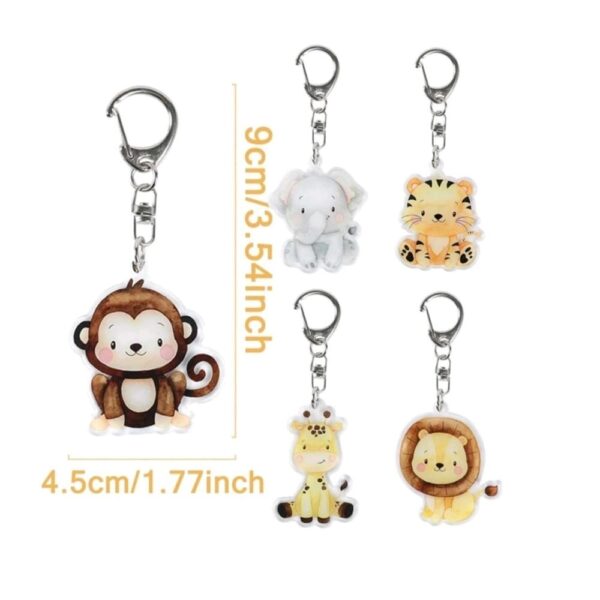 Safari Cartoon Animal Key Holders 5 Piece