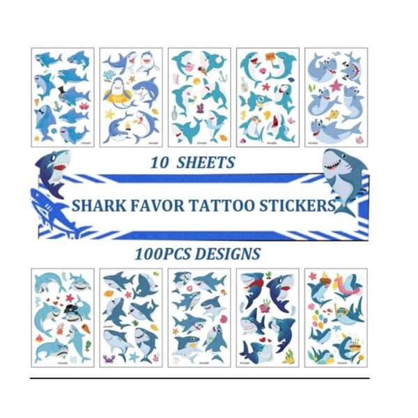 Shark Temporary Tattoos-10 Sheets - Pretty Party Shop