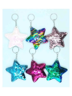 Starfish Sequin Keyrings 6 Piece