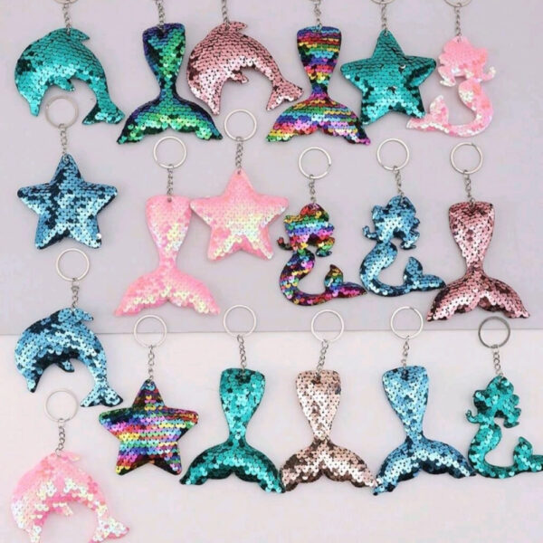 Under The Sea Sequin Key Holders Assorted Colours