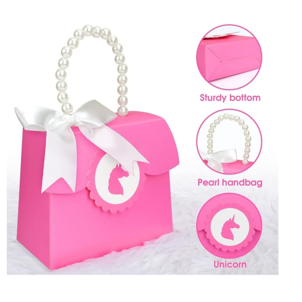 Unicorn Handbag Shaped Favor Box-5 Pieces 1 Unicorn Handbag Shaped Favor Boxes 5 Piece