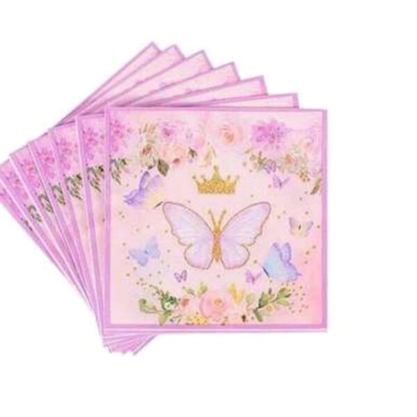 Butterfly Paper Napkins Purple 20 Piece