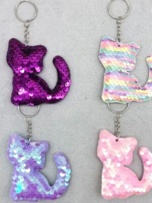 Cat Sequin Keyrings Party Favors