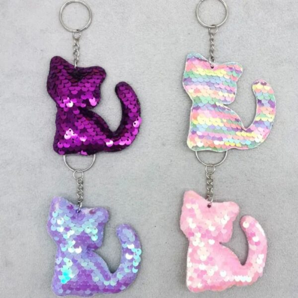 Cat Sequin Keyrings Party Favors