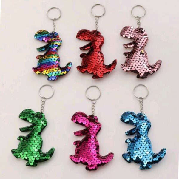 Dinosaur Sequin Keyrings Party Favors