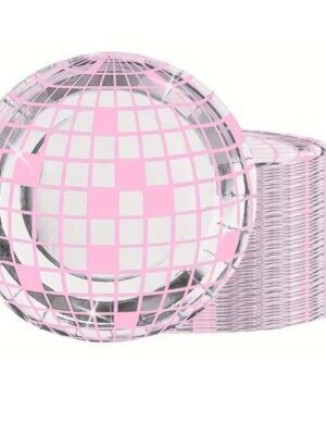 Disco Pink And Silver Paper Plates