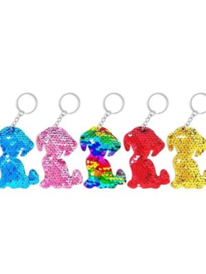 Dog Sequin Key Rings Party Favors