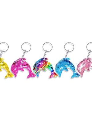 Dolphin Sequin Key Rings Party Favors