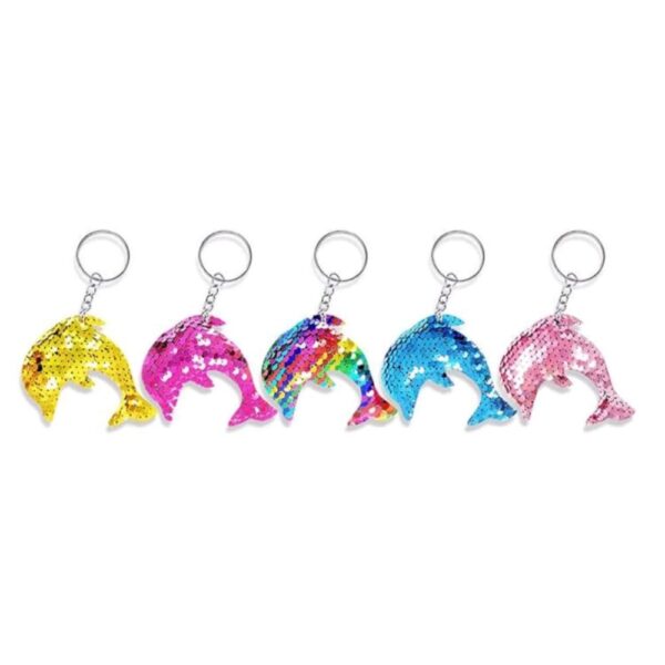 Dolphin Sequin Key Rings Party Favors