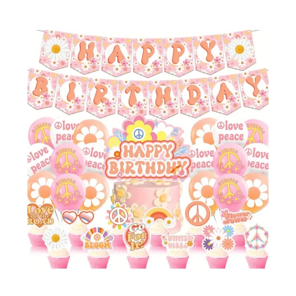 Flower Power Party Decoration Set 1 Flower Power Party Decoration Set