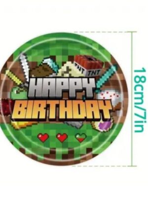 Minecraft Happy Birthday Paper Plates