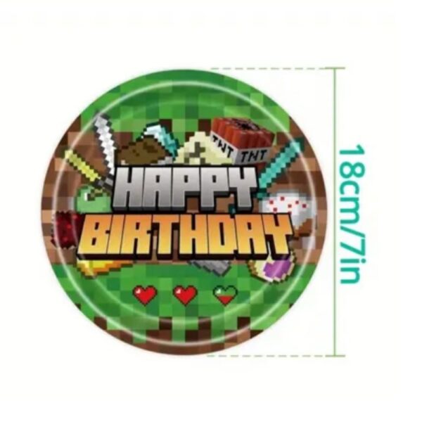 Minecraft Happy Birthday Paper Plates