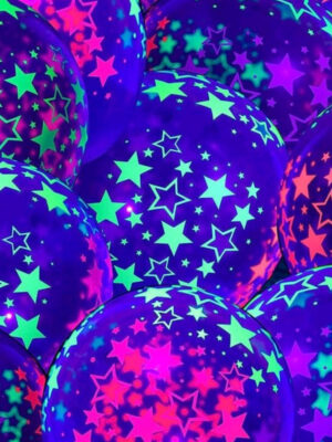 Neon Star Clear Latex Balloons 10 Piece