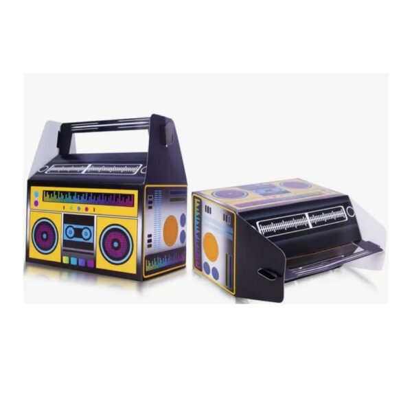 Retro Boombox Party Favor Boxes Black